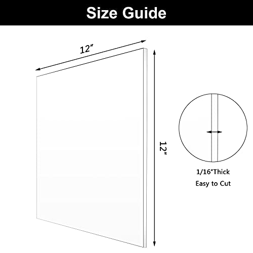 2 Pcs 1/16 Inch Thick Clear Acrylic Sheet 12 x 12 Inch Transparent Acrylic Sheet Clear Plastic Panel Cast Glass Sheets for DIY Handcraft Decor Picture Frame Paintings Display Art Craft - color: Transparent
