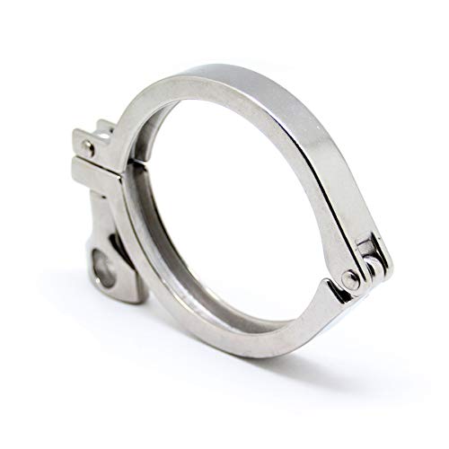 TC 3.5" Tri Clamp Stainless Steel 304 with Silicone Gasket - Heavy Duty Sanitary Single Pin Tri Clamp Clover - size: 3.5 inch
