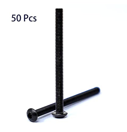 iexcell 50 Pcs M3 x 40mm Thread Pitch 0.5 mm Alloy Steel 10.9 Grade Hex Socket Button Head Cap Screws Bolts Kit, Black Oxide Finish - size: M3 x 40mm