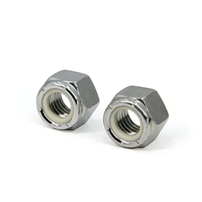 1/2"-13 Nylon Insert Hex Lock Nuts,Carbon Steel White Zinc Plated, Hex Lock Nut Silver Self-Locking Nylock Locknuts, 20pcs/Pack (1/2"-13-20pcs) - size: 1/2"-13-20pcs