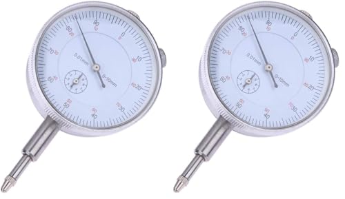 Metric Dial Indicator, 0-10mm x 0.01mm Precision Test Gauge Dial Test Measuring Instrument (Pack of 2) - size: 4x2x1 inch (Pack of 2)