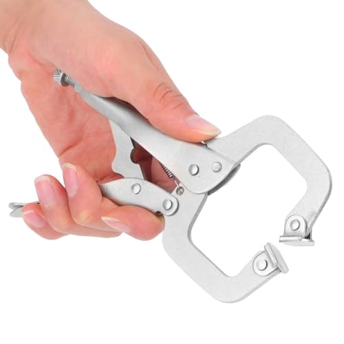 10 Inch Alloy Steel Adjustable Locking Pliers Wide Jaw with Rotating Pads Heavy-Duty Clamp Tool for Welding, Metalworking & Woodworking