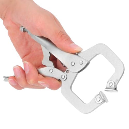 10 Inch Alloy Steel Adjustable Locking Pliers Wide Jaw with Rotating Pads Heavy-Duty Clamp Tool for Welding, Metalworking & Woodworking