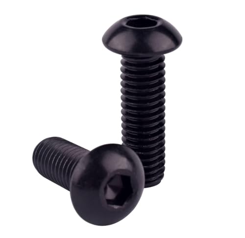 1/4-20 x 1/2" Button Head Socket Cap Bolts Screws (1/4" to 2" Available), 304 Stainless Steel 18-8, Black Exterior Finish, Allen Hex Drive, Fully Thread, 10Pcs - size: 1/4-20 x 1/2" (10 PCS)
