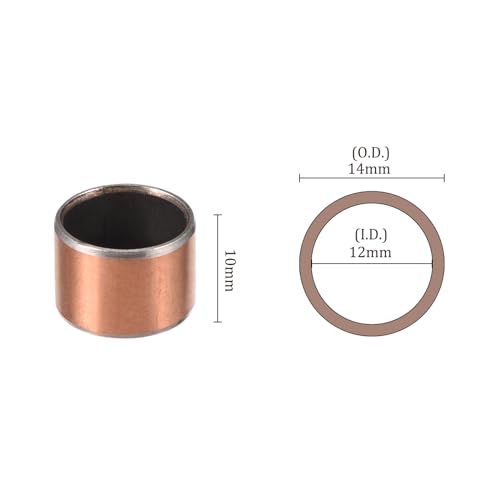 3pcs 1210 Sleeve Bearings - [12mm Bore Dia x 14mm OD x 10mm Length] Wrapped Oilless Bushings for Sliding Movements of Machinery Use - size: 12mm x 14mm x 10mm