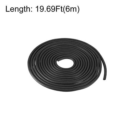 uxcell Nitrile Rubber Round Seal Strip, 2mm(5/64") Diameter 6 Meters (19.69Ft) Long Hard Solid Rubber Weather Stripping for DIY Gasket, Industrial Equipment, and Furniture - size: 2mmx6m