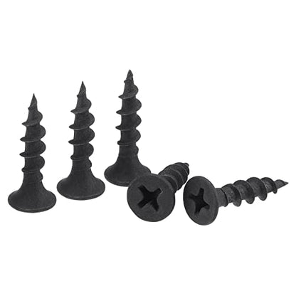 uxcell #8 x 25/32-Inch Wood Screws Phillips Flat Head Carbon Steel Self Tapping Screws Black 50pcs - size: #8 x 25/32-Inch
