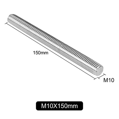 M10 x 150 mm 1.5mm Pitch 304 Stainless Steel Fully Threaded Rods Fasteners Pack of 5