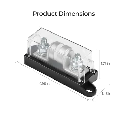 Renogy 150A Class T Fuse Holder 250V AC/DC Fuse Block for Inverter and High- Power Appliances in Marine Boats, Cars, Trucks, RVs - style: 150A