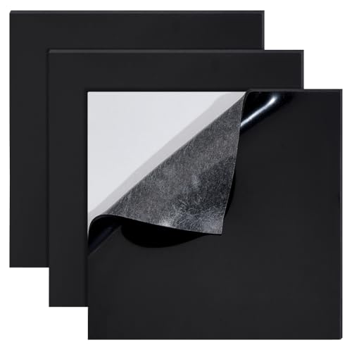 BENECREAT 3Pcs 8x8Inch Adhesive Silicone Rubber Sheets, Black Adhesive Nonslip Silicone Rubber Pad for DIY Gaskets Material, Pads, Sealing, Cushion, 2mm Thick - size: 2mm
