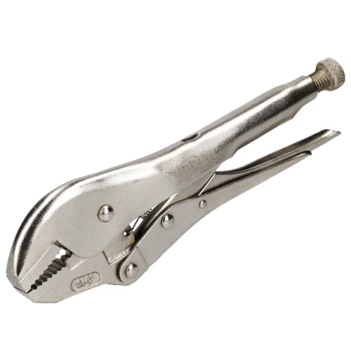 URREA Locking Pliers - 10" Adjustable Straight Jaw Plier with 2-19/32" Capacity & Quick Release Lever - 293R