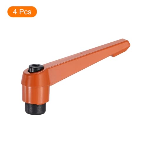 uxcell Clamping Lever Handles for Lathe, M12 Female Thread Orange 4Pcs - size: M12