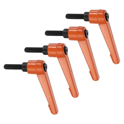 uxcell Clamping Lever Handles for Lathe, M6x20mm Male Thread Orange 4Pcs - size: M6x20mm