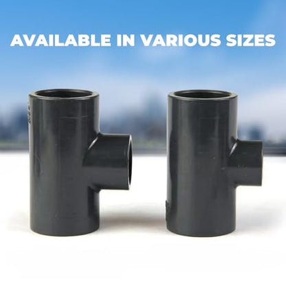 PVC Schedule 80 Reducing Tee 1-1/4" x 1-1/4" x 3/4" (Two 1.25" Run x 0.75" Branch) Socket x Socket x Socket (Slip) Pressure Pipe Fitting, Gray - size: 1.25" x 0.75"