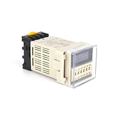 Digital LED Programmable Timer Relay Switch DH48S-2Z 0.01S-99H99M with Socket Base AC/DC 12V 24V 36V 110V 220V 380V Delay Timer (Size : AC DC 12V) - size: AC DC 12V