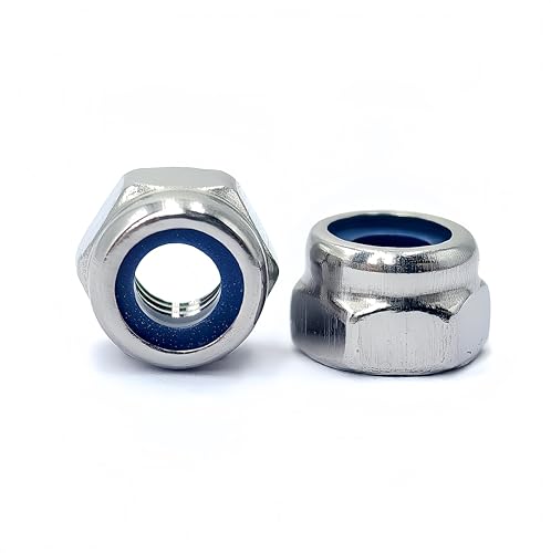 100Pcs M4x 0.7mm Nylon Insert Hex Lock Nuts, 304 Stainless Steel Locknuts,Silver Tone - color: Silver, size: M4x0.7