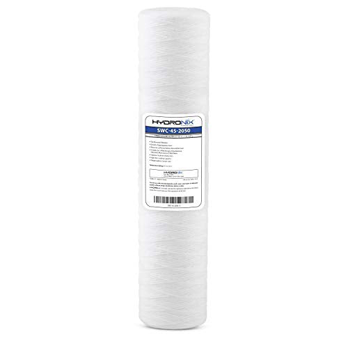 Hydronix SWC-45-2050 String Wound Water Filter Cartridge for Whole House, Wells or Commercial 4.5" x 20" - 50 micron