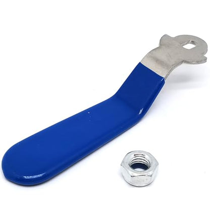 1 Piece Hole Size 5x8mm 201 Stainless Steel Ball Valve Handle with Blue Plastic Handle Grip & Nut for Ball Valve,180 Degree No Positioning Round Head - size: 5x8mm,180 Degree