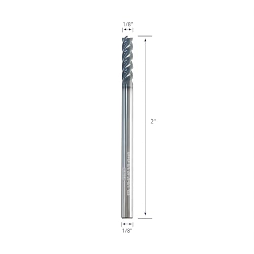 Tools Carbide End Mill,PVD AlTiN Coating for Stainless Steel Materials Cutting, 4 Flute 1/8" Shank (1/8-2" 5pcs) - size: 1/8"DIA - 1/2"FL - 2"OL 1/8Shank 5pcs