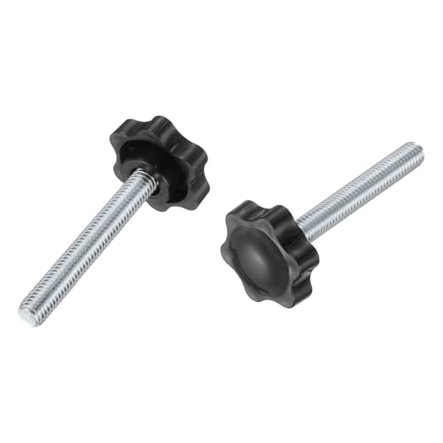 uxcell 2Pcs 3/8"-16 Star Knobs 2.6" Threaded Stud Male Clamping Knob - size: 3/8"-16, 2.6"