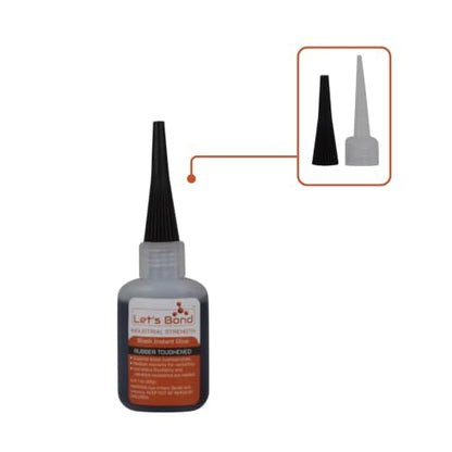 Let's Bond 1 oz Black Premium Cyanoacrylate, Medium Viscosity, 300 CPS - size: 1 oz