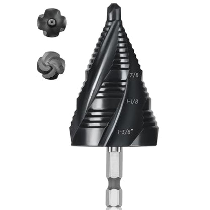 M35 4 Spiral Flutes Large Step Drill Bit for Metal 1-3/8" Unibit - size: M35 1-3/8