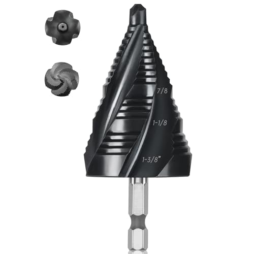 M35 4 Spiral Flutes Large Step Drill Bit for Metal 1-3/8" Unibit - size: M35 1-3/8