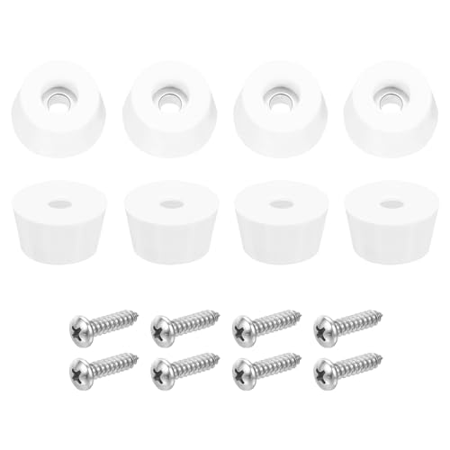 uxcell 8Pcs Rubber Bumper Feet, 0.51" H x0.94 W Round Pads with Stainless Steel Washer and Screws for Furniture, Appliances, Electronics - size: 0.51" H x0.94" W