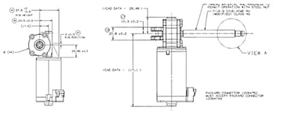 Gear Head DC Motor 12Vdc - Worm Drive Left-Hand Configuration