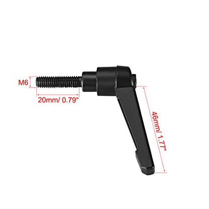 uxcell 5pcs Adjustable Clamping Lever Handle M6 x 20mm Metric Black Oxide Carbon Steel Male Threaded Stud Hand Knobs Ratchet Rotating Screw Handles Bolts with Locking Lever Black - size: M6 x 20mm