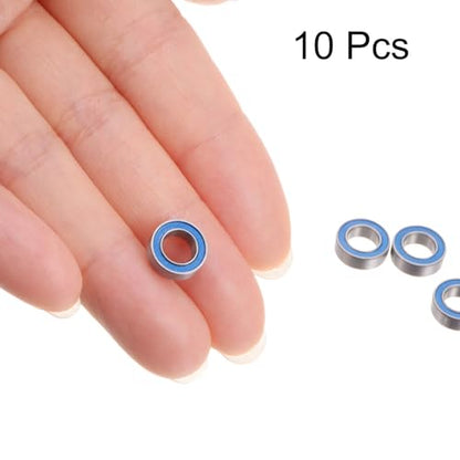 uxcell 10pcs MR95-2RS Miniature Deep Groove Ball Bearings 5x9x3mm Rubber Sealed Bearings for TRX4 1/10 RC Cars Trucks, 3D Printer, P6 (ABEC 3) - color: Blue, size: 5x9x3mm