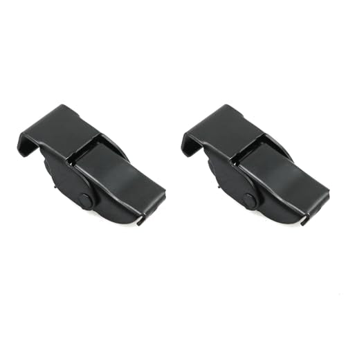 HJGarden 2PCS 40x16mm Black Stainless Steel Draw Toggle Buckle Spring Loaded Hook Type Box Latch for Maintenance Welding Fixtures Aircraft Case Securing
