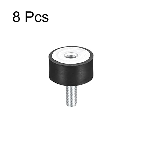 uxcell Rubber Mounts 8pcs M8 Male/Female Vibration Isolator Shock Absorber, for Garage Motor Air Compressor Car Boat Bobbins, D30mmxH15mm - size: M8x30mmx15mm