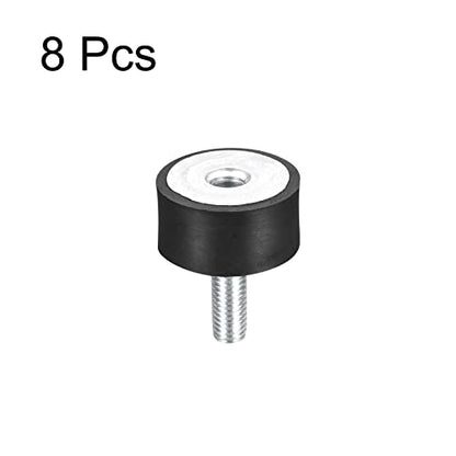 uxcell Rubber Mounts 8pcs M8 Male/Female Vibration Isolator Shock Absorber, for Garage Motor Air Compressor Car Boat Bobbins, D30mmxH15mm - size: M8x30mmx15mm