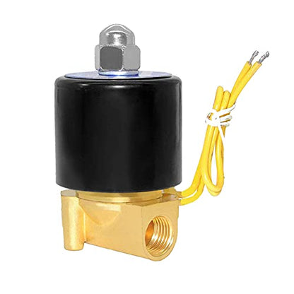 Beduan Brass Electric Solenoid Valve, 1/4" 12V Air Valve Normally Colsed for Water Air Gas Fuel Oil - size: DC12V, style: 1/4"NPT