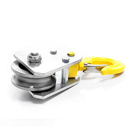 2pcs 3.2Ton Snatch Block with Hook Bearing Pulley Hook Lifting Trolley Wire Rope Electric Hoist Under Hook Hoist Special Hook Household Labor-Saving Hook Small Lifting Trolley - size: 3 Ton