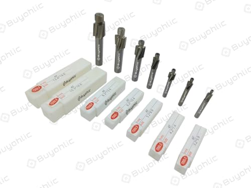 Buyohlic Countersink Drill Bit Set of 7 Pcs – M3-M12 Slotting Counterbore End Mill Cutter, Solid Slot, 4 Flutes