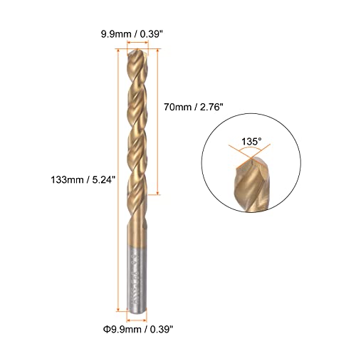 HARFINGTON Twist Drill Bit 9.9mm Titanium Coated HSS-E M42 HSS 8% Cobalt - size: 9.9mm