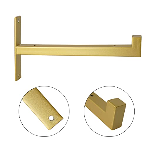 OVOV 2 Pack Heavy Duty Shelf Brackets 12 Inch Metal Shelf Supports Gold - color: Gold, size: 12 Inch