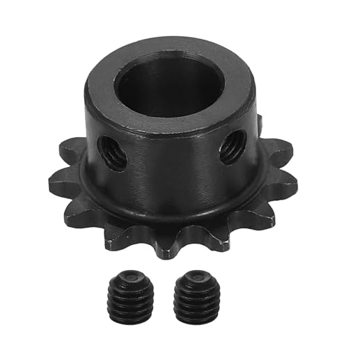 uxcell #25 Chain Roller Sprocket 12mm Bore 29.5mm OD, 13 Tooth C45 Carbon Steel ANSI #25 Roller Sprocket Round Hole with Set Screws for ISO 04C Chain, Black - size: 12mm Bore 29.5mm OD, 13 Tooth
