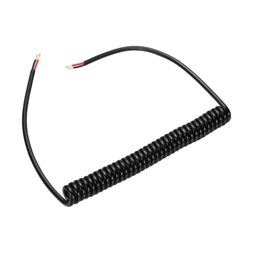 MECCANIXITY 5ft 18AWG Retractable Coiled Coil Cord 300V 105℃ 2 Conductor - size: 5ft x 18AWG, 2 Conductor