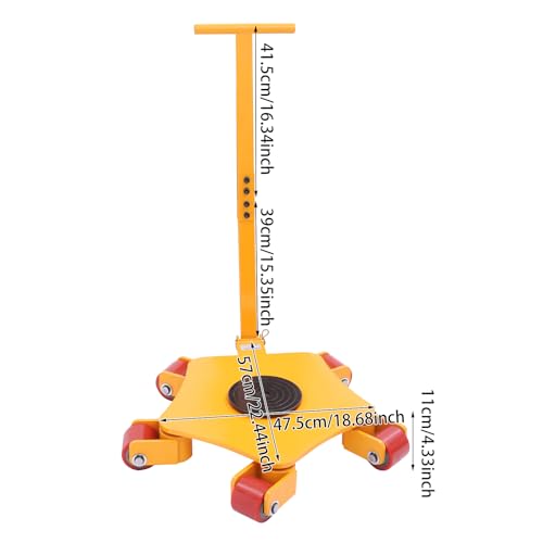 Heavy Duty Machine Dolly Skate Machinery Roller Mover Cargo 4T, Machinery Mover with 5 Swivel Rollers, 8818lbs Machine Moving Skate with Handle for Warehouse and Workshop Transporting (Yellow) - color: Yellow