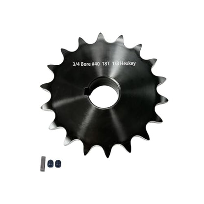 #40 Sprocket 18T 3/4" Bore Hardened Black Oxide - size: 18 teeth, style: 3/4" in bore