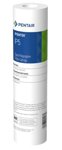 Pentair Pentek P5 Sediment Water Filter Cartridge, 10-Inch, 5 Micron - size: Pack of 1, style: 5 Micron