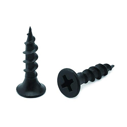 #7 x 3/4" Wood Screw 100PCS Black Phosphate Coated Stainless Flat Truss Head Fast Self Tapping Drywall Screws by SG TZH - size: #7 x 3/4"