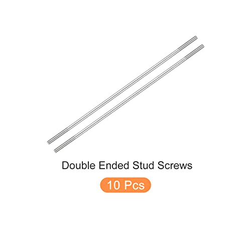 METALLIXITY Double Ended Stud Screws (M5 Thread 190mm Length) 10pcs, 304 Stainless Steel Dual Threaded Rod Bolts - for House Maintenance - size: M5x190mm