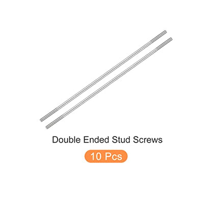 METALLIXITY Double Ended Stud Screws (M5 Thread 190mm Length) 10pcs, 304 Stainless Steel Dual Threaded Rod Bolts - for House Maintenance - size: M5x190mm