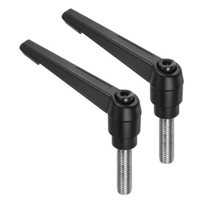 uxcell 2pcs Clamping Lever Handles, M12 x 40mm 304 Stainless Steel Threaded Male Stud, Adjustable Handles Locking Quick Release Ratchet Push Button Bolt Knobs, Black - size: M12 x 40mm