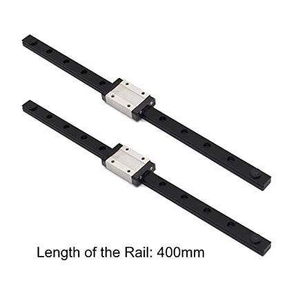 MGN12H 400mm Premium Linear Rail Guide 2pcs MGN12 Linear Slide 8mm for 3D Printer and CNC Machine Upgrade (2pcs/Pack) - color: Black MGN12H 2 Rail + 2 Carriage block, size: 400mm