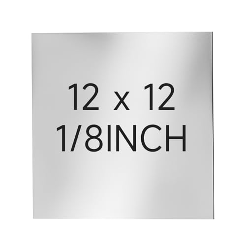 304 Stainless Steel Sheet - 12" X 12" X 1/8" Thin Stainless Steel Plate 1/8 Inch Thickness with Protective Film Metal Sheets Shim Stock Sheets for Kitchen DIY Crafting etc. (305 x 305 x 3 mm) - size: 12X12X1/8inch